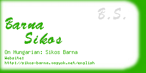 barna sikos business card